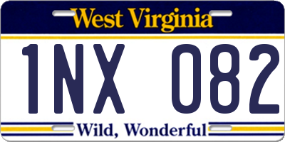 WV license plate 1NX082