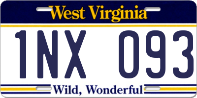 WV license plate 1NX093