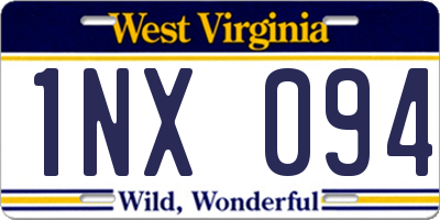 WV license plate 1NX094