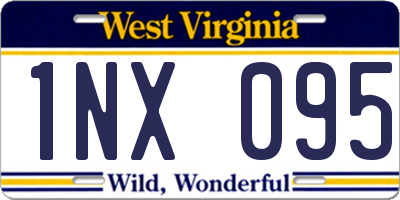 WV license plate 1NX095