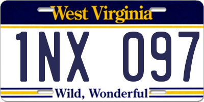 WV license plate 1NX097