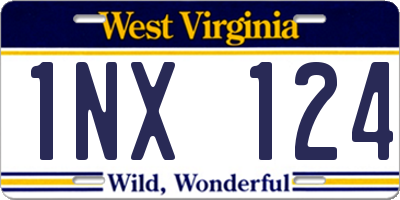 WV license plate 1NX124