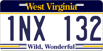 WV license plate 1NX132
