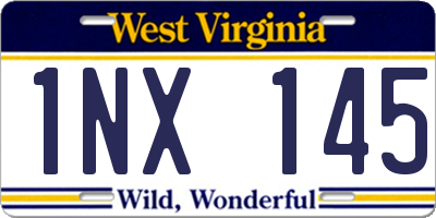 WV license plate 1NX145