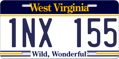 WV license plate 1NX155