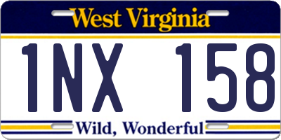 WV license plate 1NX158