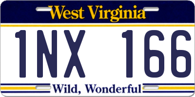 WV license plate 1NX166