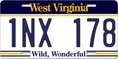 WV license plate 1NX178