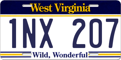 WV license plate 1NX207