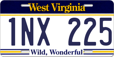 WV license plate 1NX225
