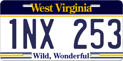 WV license plate 1NX253