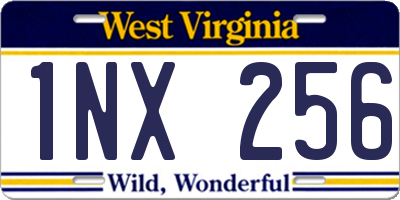 WV license plate 1NX256
