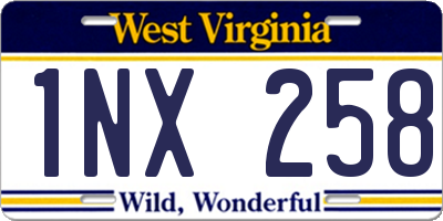 WV license plate 1NX258