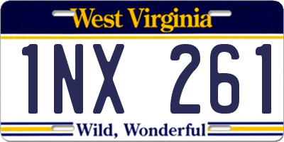 WV license plate 1NX261