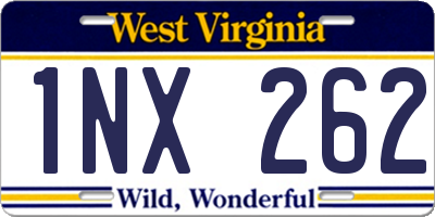 WV license plate 1NX262