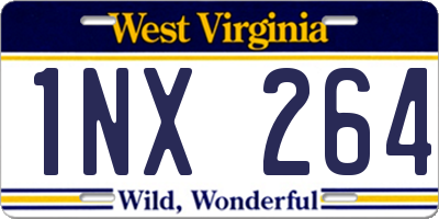 WV license plate 1NX264