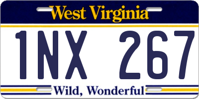 WV license plate 1NX267