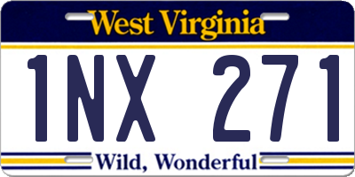 WV license plate 1NX271