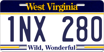 WV license plate 1NX280