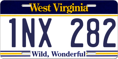 WV license plate 1NX282