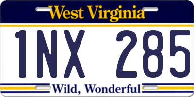 WV license plate 1NX285