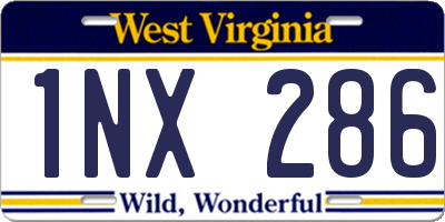 WV license plate 1NX286