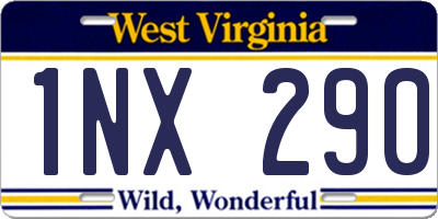 WV license plate 1NX290