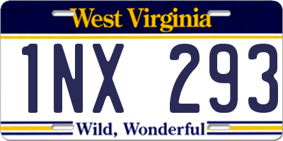 WV license plate 1NX293