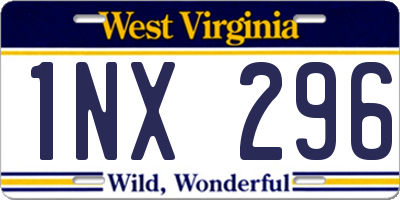 WV license plate 1NX296