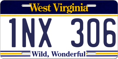 WV license plate 1NX306