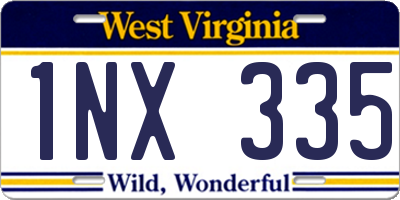 WV license plate 1NX335