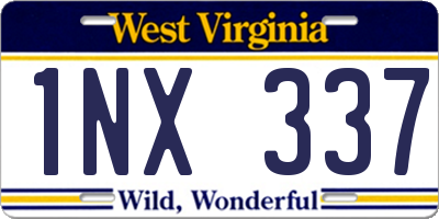 WV license plate 1NX337