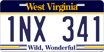 WV license plate 1NX341