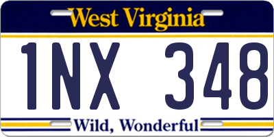 WV license plate 1NX348