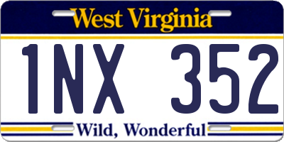 WV license plate 1NX352