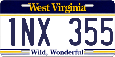 WV license plate 1NX355