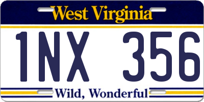 WV license plate 1NX356
