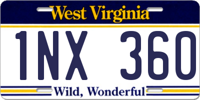 WV license plate 1NX360