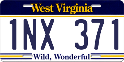 WV license plate 1NX371