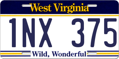 WV license plate 1NX375
