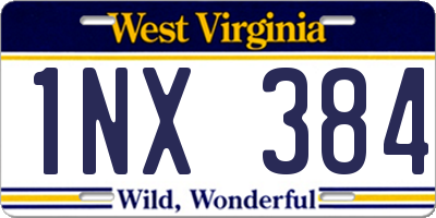WV license plate 1NX384