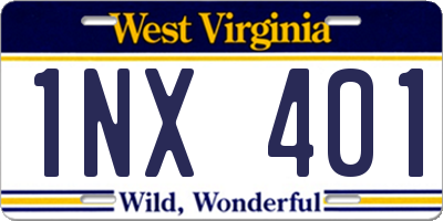 WV license plate 1NX401