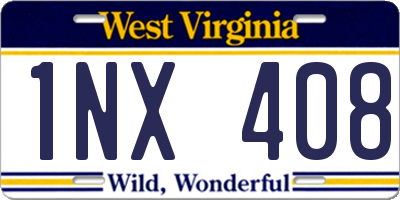 WV license plate 1NX408