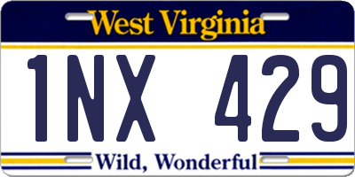 WV license plate 1NX429