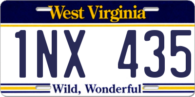 WV license plate 1NX435