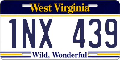 WV license plate 1NX439