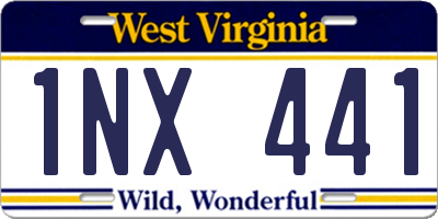WV license plate 1NX441
