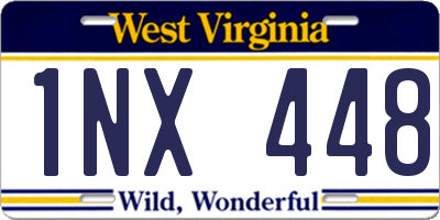 WV license plate 1NX448