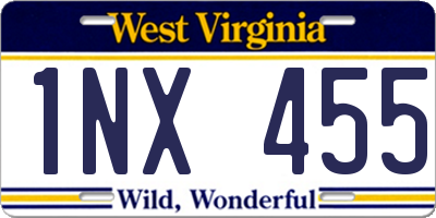 WV license plate 1NX455
