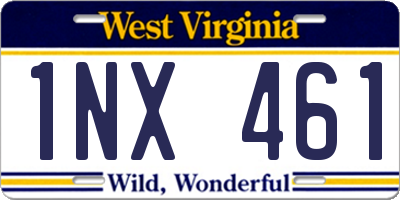 WV license plate 1NX461